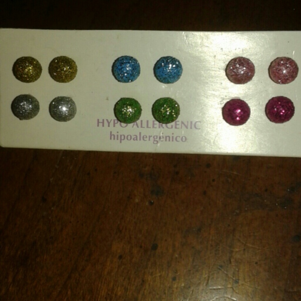 New glitter ball stud earrings